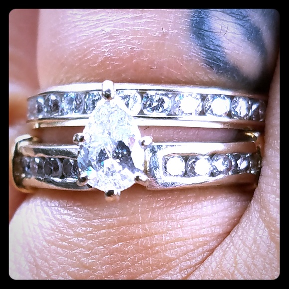 👰💍14k white gold pear shape diamond ring🚨 - Picture 1 of 9